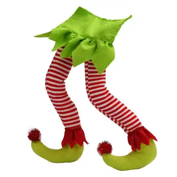 Коледни Меки Крака Елф, Плюшени Крака на Дядо Коледа, украса за крака Елф, Открита играчка за краката, Застрявшая Коледно Дърво, Камина