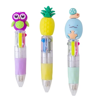 1 бр Чисто нов и високо качество Сладък cartoony сладък предмет, четири mini-химикалка химикалка, творчески студентски канцеларски материали