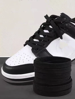 1 чифт плоски връзки за маратонки 36 цвята Тъканни връзки за обувки Бели Черни ремък за обувки Класически Меки Връзки за обувки