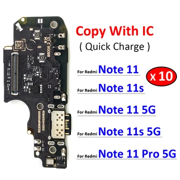 10 бр./лот, Нова Такса Зарядно устройство Flex PCB За Redmi Note 11 Pro 11s 4G 5G Global Конектор USB порта Док-станция За зареждане на Части Flex кабел