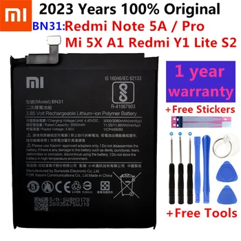 100% Оригинална Батерия 3080 ма BN31 с датчик за температура За батерии на мобилни телефони Xiaomi Mi 5X Mi5X \ Redmi Note 5A 5A pro