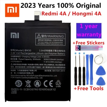 100% Оригинална Батерия на Xiaomi BN30 bn30 Xiaomi Redmi 4A Redrice Hongmi 4A Литиево-Полимерна Подмяна на Bateria 
