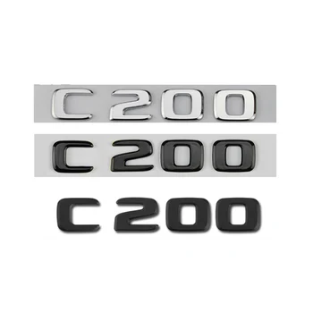 3D ABS Лъскаво Черен Хром Автомобилни Букви Емблема на Задния Багажник Иконата на Стикер За Лого на Mercedes Benz C200 Аксесоари W205 W204 W203