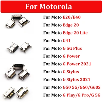 50 бр. за Мото E20 E40 G41 G60 G60S G50 5G G Stylus Power 2021 Edge 20g pro play 2021 USB Конектор За Зареждане Конектор за порт за Зареждане
