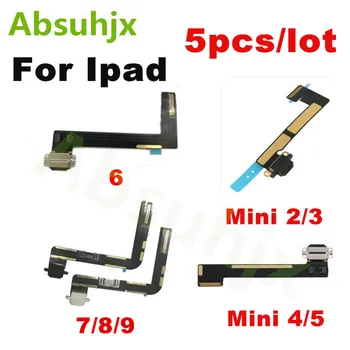 Absuhjx 5 бр. Порт за Зареждане Гъвкав Кабел за iPad 7 8 9 10 инча 5 6 Air Mini 2 3 4 A1474 A1475 Зарядно Устройство, USB Зарядно устройство