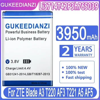GUKEEDIANZI Li3714T42P3h765039 За ZTE Blade A3 T220 AF3 T221 A5 AF5 Батерията Нов Висококачествен 3950 ма Batterij + Номер на песен