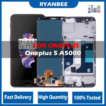 LCD дисплей за OnePlus 5T One Plus 5T 1 + 5T A5010 LCD сензорен дисплей, Дигитайзер за OnePlus 5 One Plus 5 1 + 5 A5000
