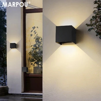 MARPOU Led монтиран на стената Лампа Външен / Вътрешен Водоустойчив IP 65 Повърхностен Монтаж Led Стенен светлина Нагоре и Надолу по Верандата Градина 6 W AC 90-260 В