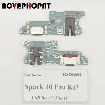 Novaphopat За Tecno Spark 10 Pro Ki7 USB Докинг Станция, Зарядно Устройство, Порт Съединители аудио жак За слушалки, Микрофон Такса За Зареждане на Микрофона С IC