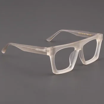 Rockjoy 157 мм Извънгабаритни Очила за четене Мъжки Женски с плосък връх Черни рамки за очила Мъжки Ацетатные Прозрачни Очила, Оптични