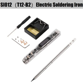 SI012 Преносим мини-електрически поялник, Интелигентен led дигитален дисплей, Ютия с контролирана температура, Вграден звуков сигнал