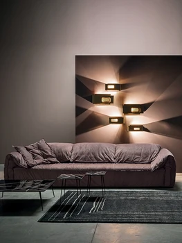 Velvet разтегателен модерен минималистичен размер луксозен апартамент в мързелив диван от перо тъкан