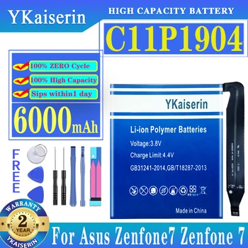 YKaiserin C11P1904 Батерия с Висок Капацитет 6000 mah За Asus Zenfone7 Zenfone 7 Подмяна на Батерията Безплатни Инструменти