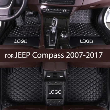 Автомобилни постелки APPDEE за Jeep Compass 2007 2008 2009 2010 2011 2012 2013 2014 2015 2016 2017 Потребителски автоматично накладки за краката