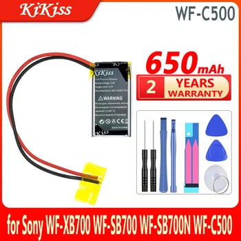 Батерия KiKiss WFC500 (2 линии) 650 mah За Sony WF-XB700 WF-SB700 WF-SB700N WF-C500 Калъф за зареждане WH-CH510 Подходящ за голям капацитет