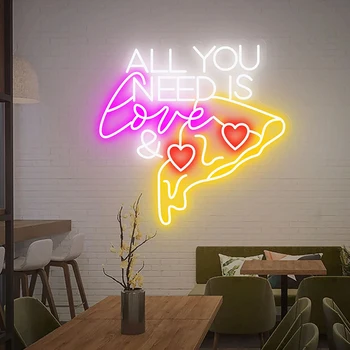 Всичко, което ви трябва, е пица с любов, изработени по поръчка led неонова реклама с 