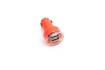 Електрически контакт 12V USB Зарядно устройство-конвертор оранжев цвят