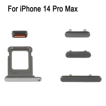 За iPhone 14 Pro Max Тава За SIM-карти + Клавиш за сила на Звука + Бутон + Ключ за изключване на звука, Набор от Сменяеми Комбинации За Вибратор