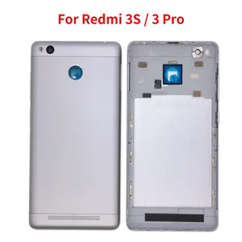 За Xiaomi Redmi 3S Задния капак на отделението за батерията Redmi 3 Pro Метална задвижваната делото със странични бутони