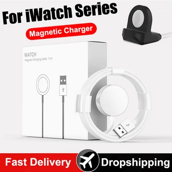 Зарядно устройство за часа на Apple Watch Series, магнитен кабел за бързо зареждане iWatch 8/7/6 / SE /Ultra/5/4/3/2 Преносимо безжично зарядно устройство