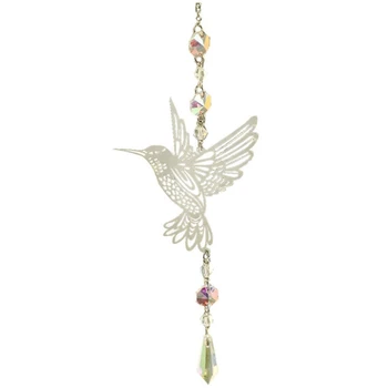 Изискан метален медальон с птици и кристали, цветни ловци на слънцето, декоративен чар 50 £ 