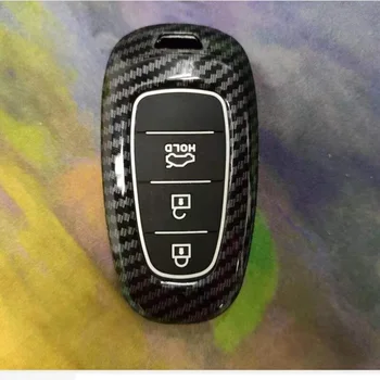 Калъф За Ключове на Колата е от Въглеродни Влакна ABS Калъф за ключове на Hyundai Sonata Tucson Solaris i30 Grand Stare 2019 2020 2021 3-ключ ключ