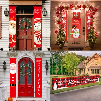 Коледна украса за дома, Знак на верандата, Весела Коледа и Декоративна Врата банер, коледна украса Навидад 2022, нова година