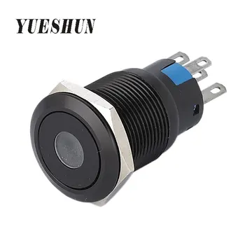 Метални Мигновени бутон ключове YUESHUN 16 мм с led електрическо оборудване От черно окислен алуминий