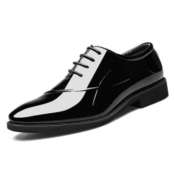 Модерен италиански елегантни мъжки обувки-oxfords, мъжки официалната обувки големи размери, кожени мъжки лоферы, мъжки слипоны masculino