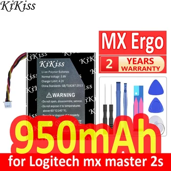 Мощна батерия KiKiss MX Ergo капацитет 950 mah (533-000120) за Logitech mx master 2s Anywhere MX 2 2S Anywhere2 Anywhere2S MX Ergo