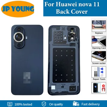 Оригиналната делото за Huawei nova 11, капак на отделението за батерията FOA-AL00 FOA-LX9, Дубликат част на корпуса на задната врата от стъкло
