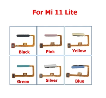 Оригиналът е за Xiaomi Mi 11 Mi11 Lite Сензор за пръстови отпечатъци Клавиш за връщане у дома Бутон Меню Гъвкава лента кабел Черен Бял Син Зелен