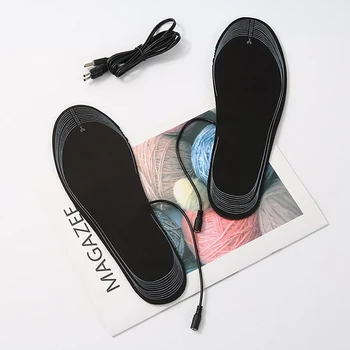 Стелки за обувки с USB отопляеми Електрическа топло за краката Топло чорапи за Зимни спортове на открито Нагревательная Стелки, Зимни топла възглавница