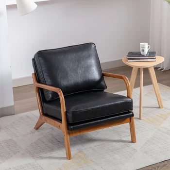 Стол с дървена дограма COOLMORE, модерен акцентный стол, шезлонг за хол