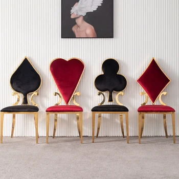 Трапезария стол от неръждаема стомана, с Модерен Хотелски Метални трапезни столове, Модерен домашен лампа, Луксозно кресло за преговори, мебели за всекидневна